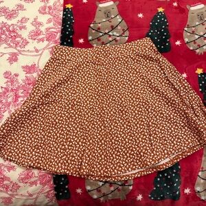 orange and white floral skirt forever 21 size xs